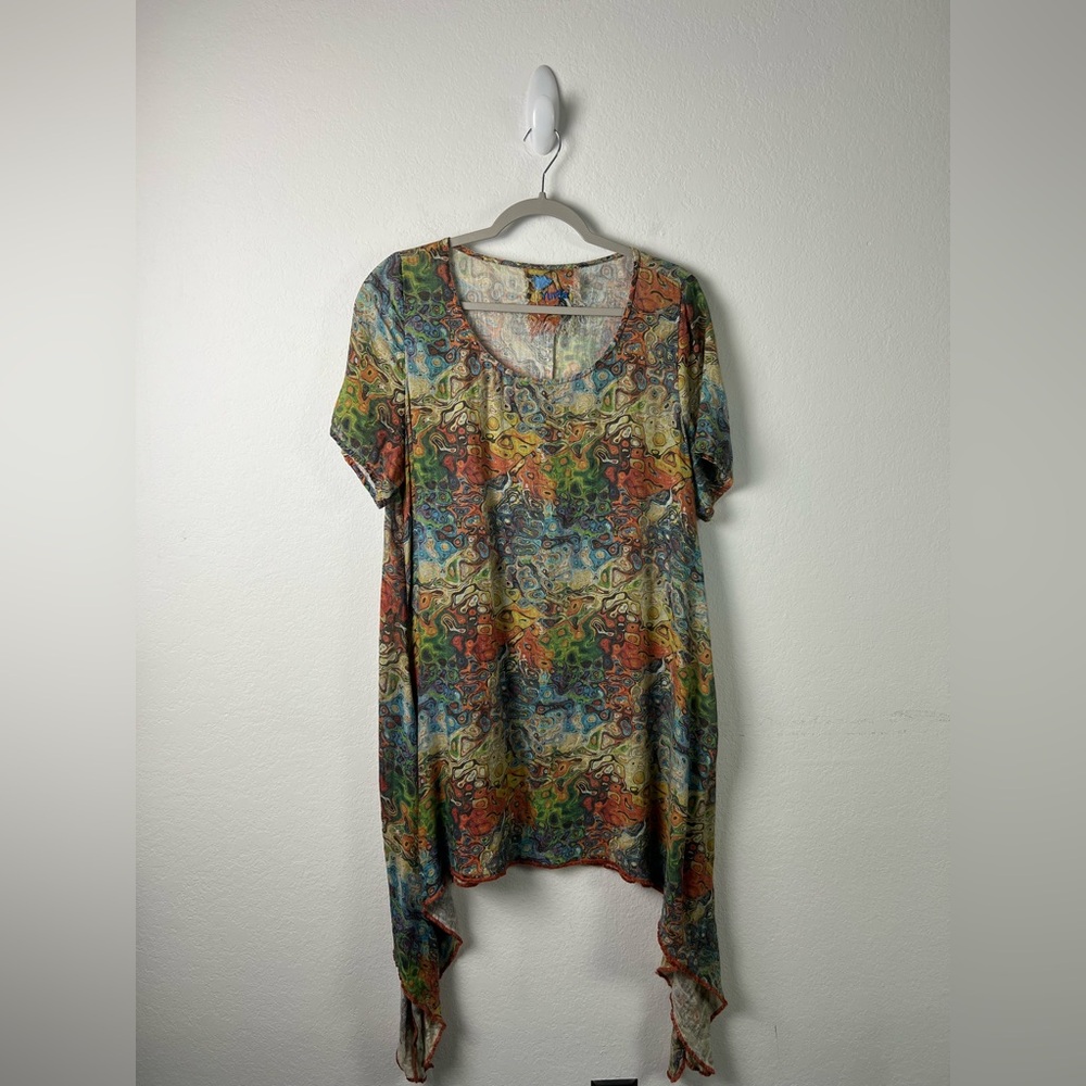 Yuvita Colorful Sheer Vacation Travel Beach Dress Cover Up